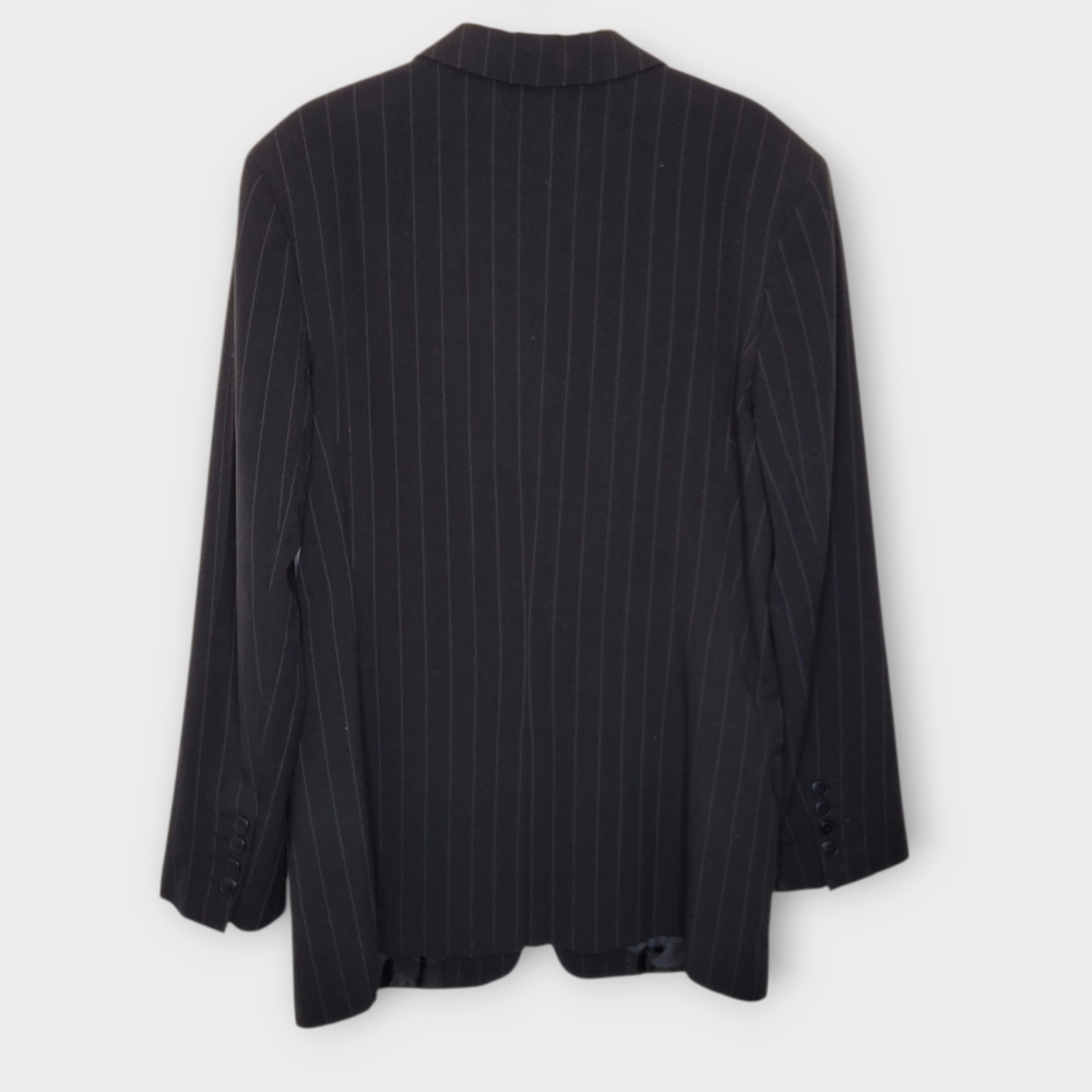 Norma Kamali Black Pinstripe Blazer - Picture 4 of 6